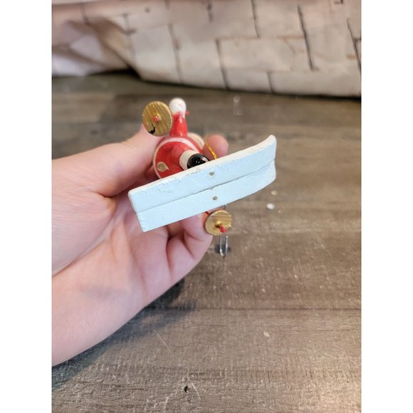 Wooden Santa Claus AS IS skiing vacation Xmas ornament decor - Picture 5 of 6